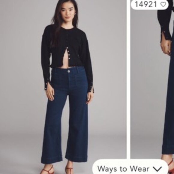 Maeve Dark Blue Ankle Jeans - Picture 1 of 4